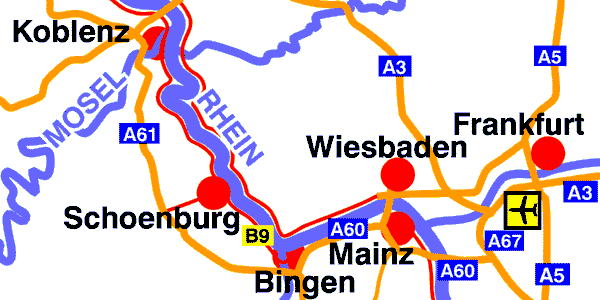 Lageplan Mittelrhein © Wilhelm Hermann